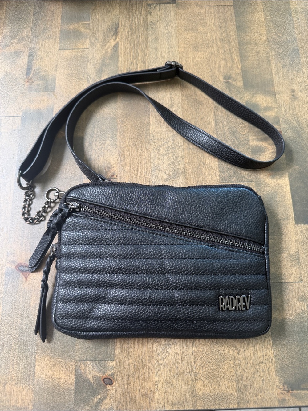 RAD Rev Black Quilted Crossbody Bag